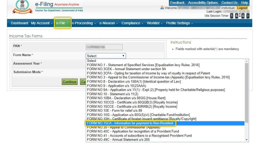 form 15 ca& cb step3