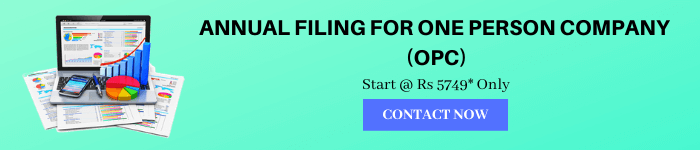 Annual filing for One person company