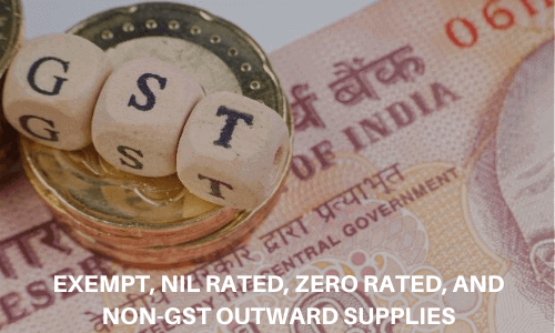 Exempt, Nil rated, Zero Rated, and Non-GST Outward Supplies