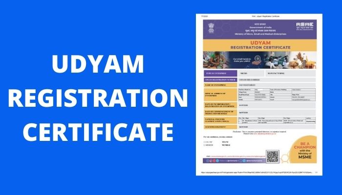 UDYAM REGISTRATION Certificate